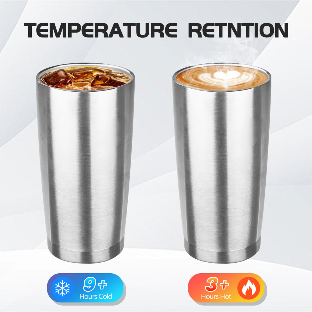 StarSpeed 20oz Stainless Steel Travel Coffee Tumbler,Silver