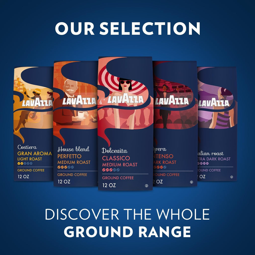 Lavazza Italian Roast Ground Coffee 12oz Bag, Extra Dark Roast (Pack of 1) - Package May Vary