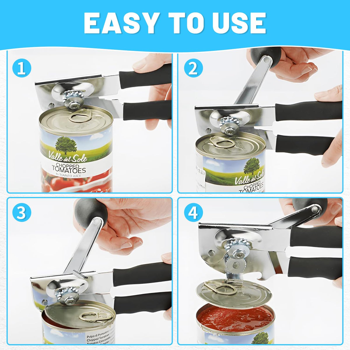 AGIgear Manual Heavy Duty Crank Commercial Can Opener Cozy Long Handles