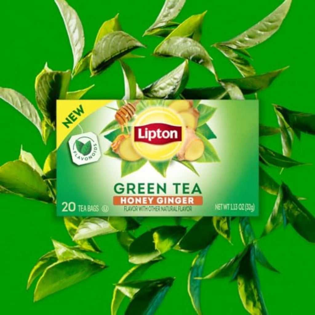 Lipton Honey Ginger Green Tea Bags, 120 Count (20 Count 6-Pack)