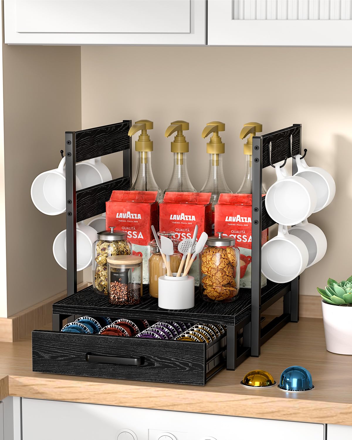 Evermagin Coffee Pod Holder Compatible with Nespresso,Fit 28 Large/56 Small