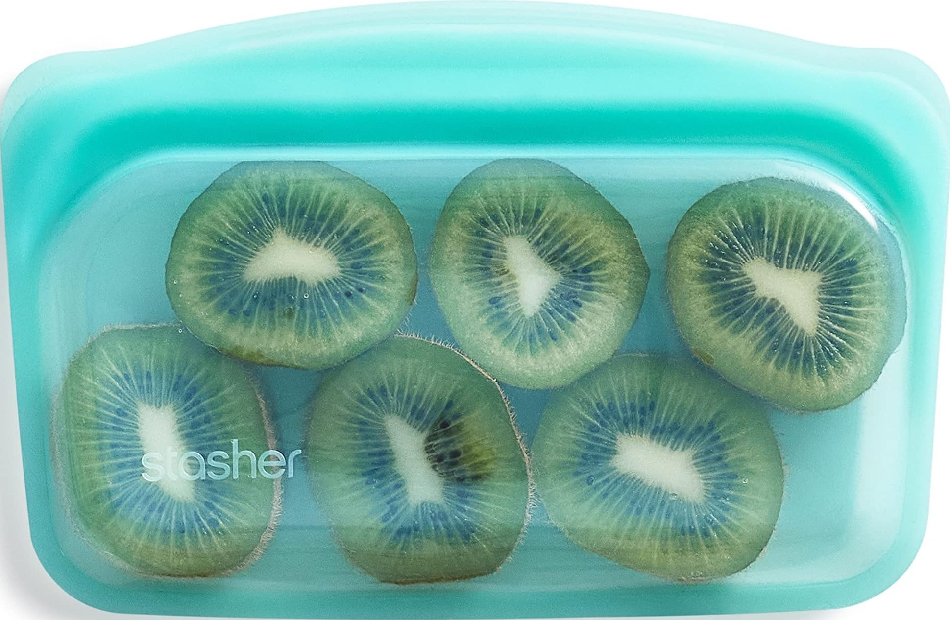 Stasher Premium Reusable Silicone Food Storage Bag, Snack, Aqua, 12 oz
