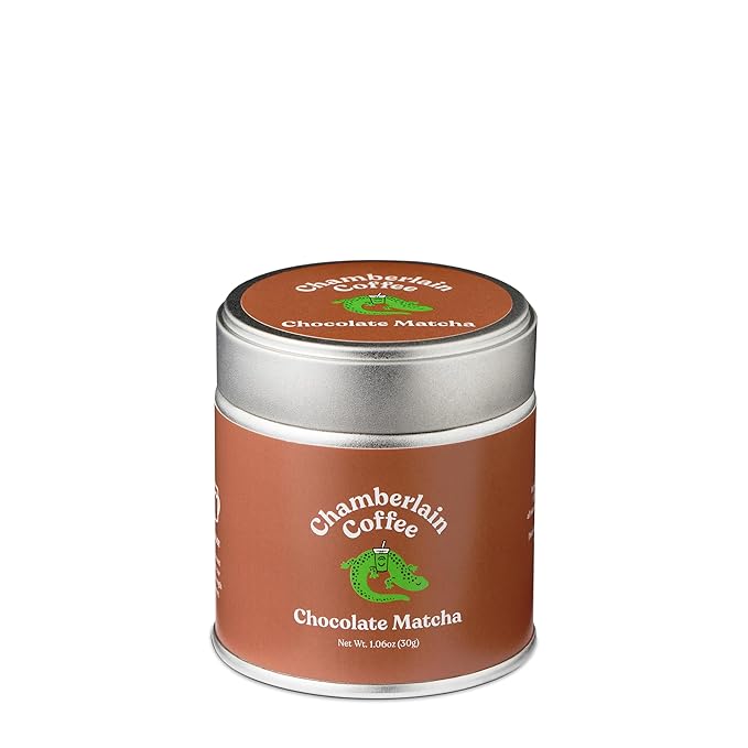 Chamberlain Coffee Chocolate Matcha Green Tea Powder - Rich Cocoa + Ceremonial Grade Matcha - Hot or Iced - Organic, Vegan & Gluten-Free Matcha Powder - 1.06 oz