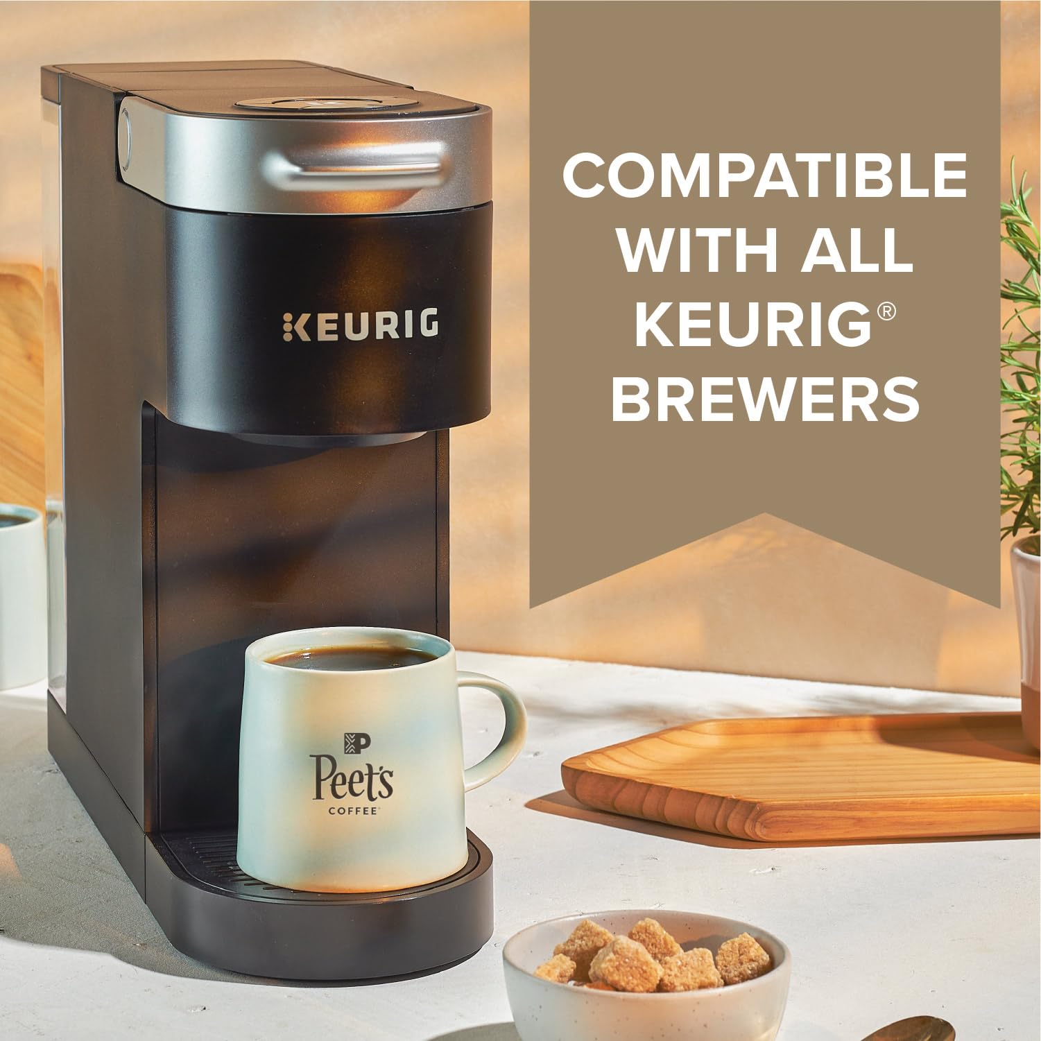 Peet's Coffee, Medium Roast Keurig K-Cup Pods, 100% Arabica Coffee - Single Origin Brazil 88 Count (4 Boxes of 22 Pods)