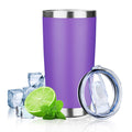 FLIFQI 20oz Tumbler with Lid Double Wall Vacuum Insulated Travel Coffee Mug Stainless Steel Thermal Cup Powder Coated Sturdy Coffee Tumbler for Hot and Cold Beverage (Purple,1)