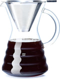 Unbreakable - Pour Over Coffee Maker with Permanent Stainless Filter 32 fl oz, Thickened Heat-Resistant Borosilicate Glass Dripper Coffee Brewer, Stovetop Safe
