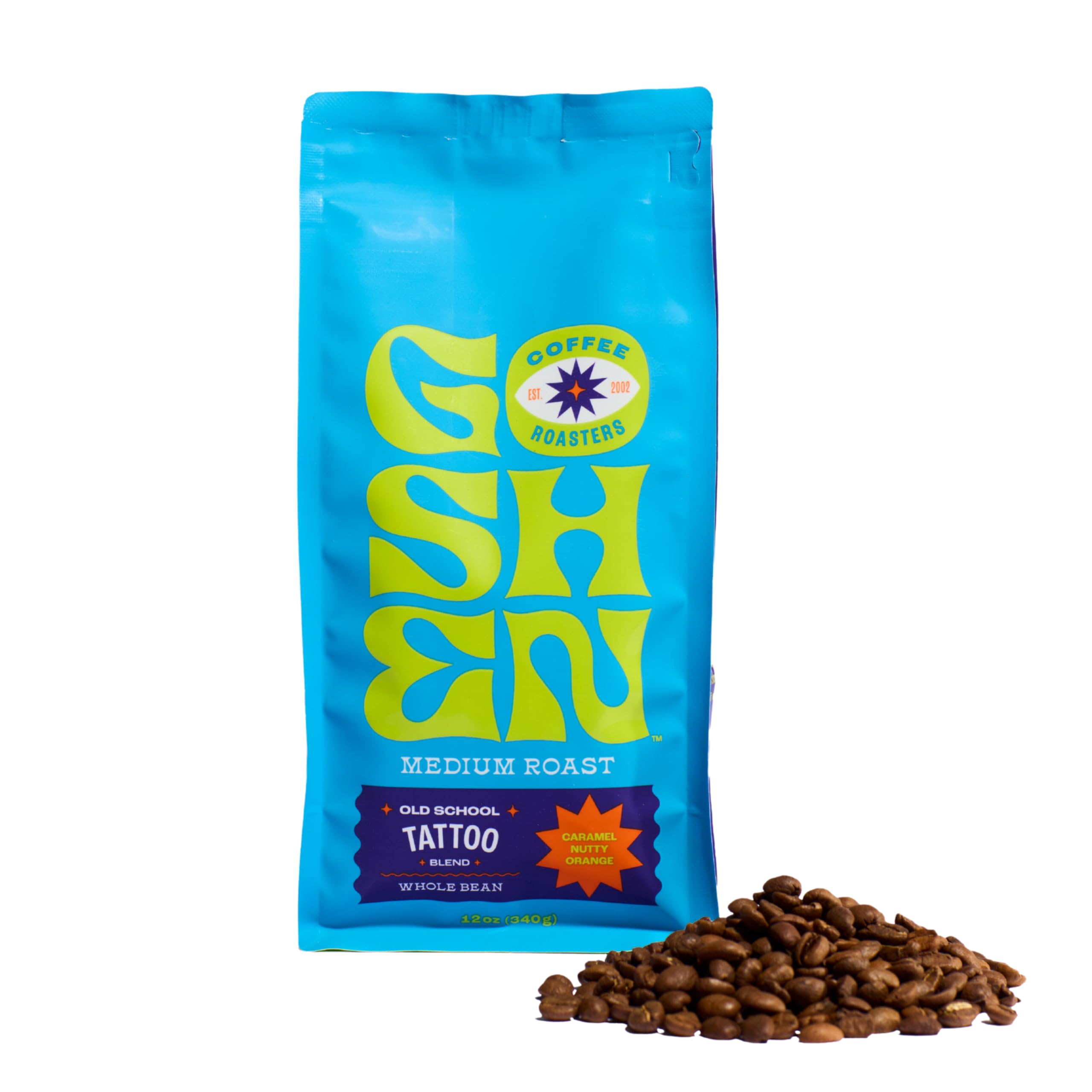 Goshen Coffee Roasters Old School Tattoo, Medium Roast 12oz Whole Bean
