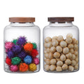 OULOVECO Large Glass Jar with Lid Set of 2, Glass Sugar Containers Kitchen Canisters Pantry Glass Food Storage Container for Candy Coffee Bean Cereal Flour Cookies (67oz(2000ml)-2 pack)