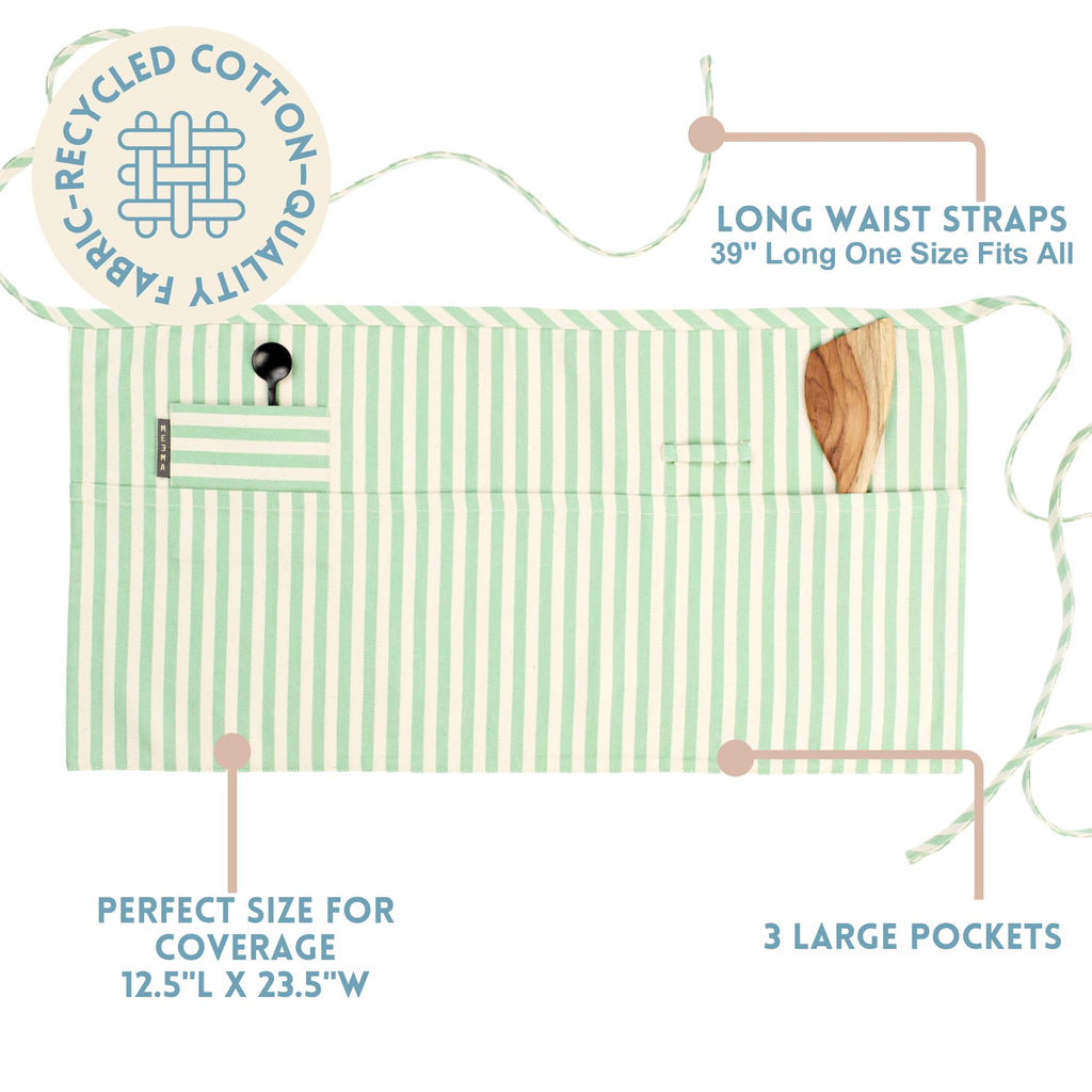 MEEMA Chef Waist Aprons for Women with Pockets, Adjustable Cooking Aprons