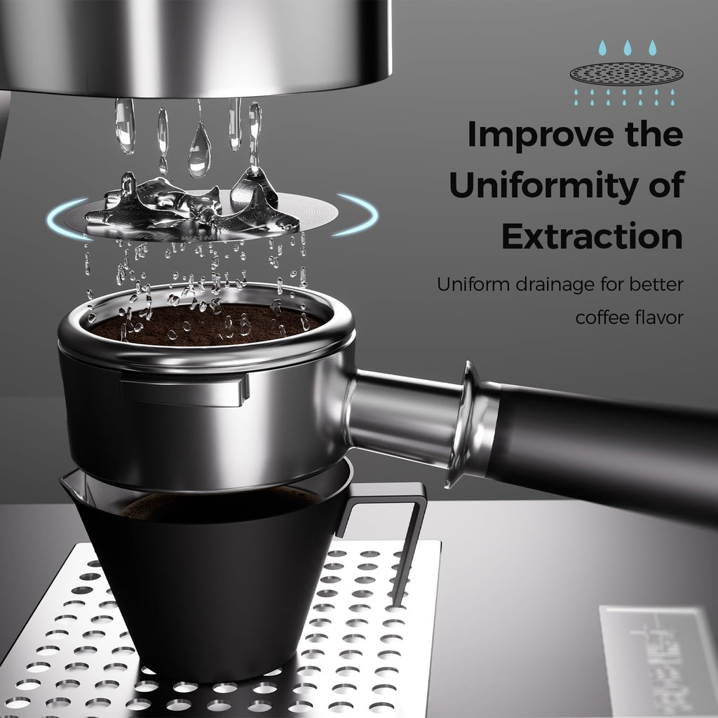 MHW-3BOMBER 51mm Espresso Puck Screen - 0.2mm Ultra Thin Espresso Puck - Metal Reusable Coffee Filter for Portafilter Basket 51mm - Puck Screen with Titanium Coating FG7048B-OS