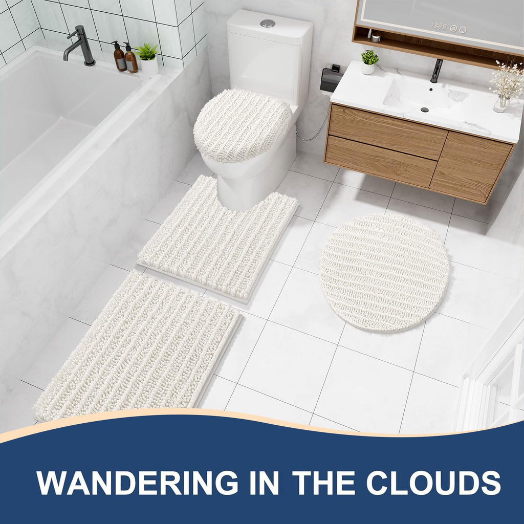 Arotive Bathroom Rugs Mat 34x21, Soft Absorbent Chenille Shaggy Bath Mat