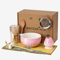 Sakura Matcha Bowl Set with Whisk - Mother’s Day 530ML Pink Ombre Ceramic Chawan | Japanese Matcha Starter Kit for Tea Ceremony, Valentine Gift for Her & Matcha Lovers | 7-Piece Set