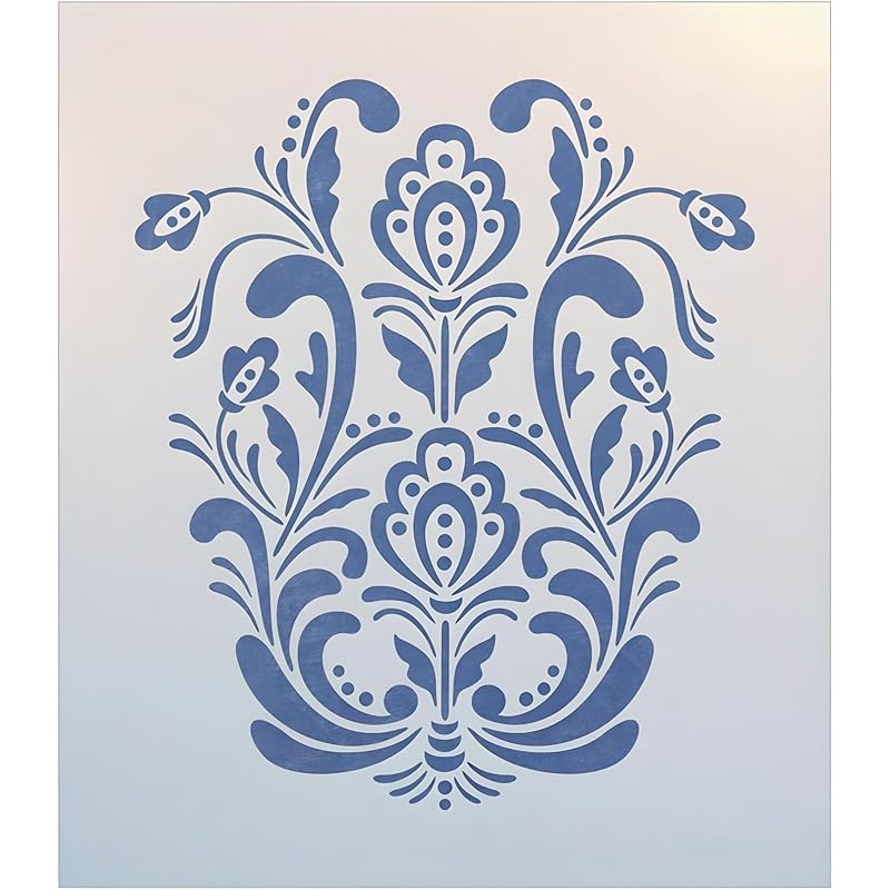 Rosemaling Pattern 18 Stencil Template 8.2" x 9.7" for Painting, Furniture & Folk Art – Reusable Mylar Stencil for DIY Crafts, Walls & Decor Projects – The Artful Stencil