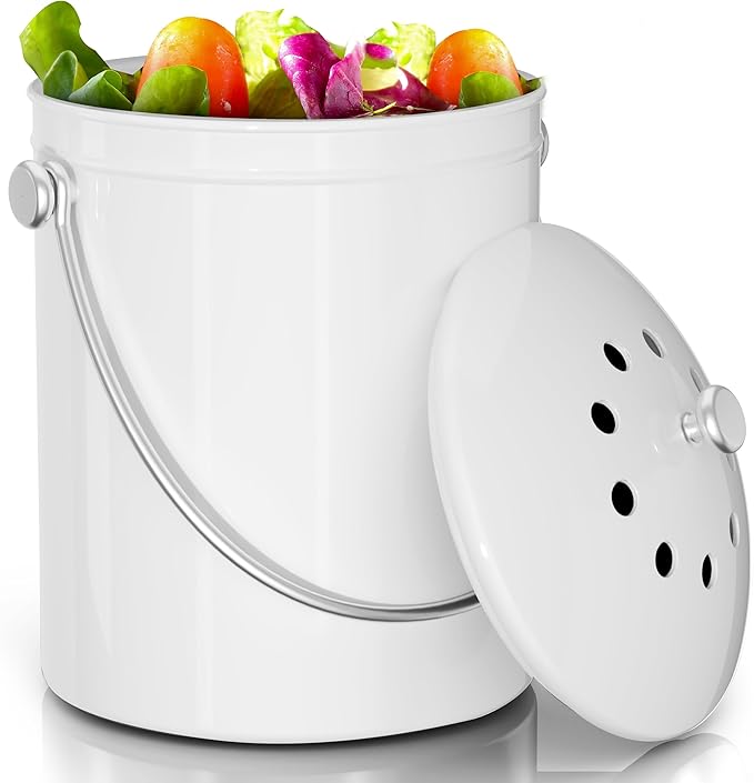 Utopia Kitchen Countertop Compost Bin 1.3 Gallon, Stainless Steel
