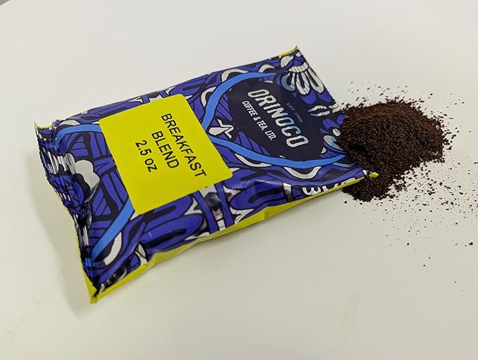 Orinoco Coffee Packets, Pre Ground Coffee Packs, Breakfast Blend Medium Roast, Bulk Bags for Drip Coffee Makers (2.5 oz Bags, Pack of 64)