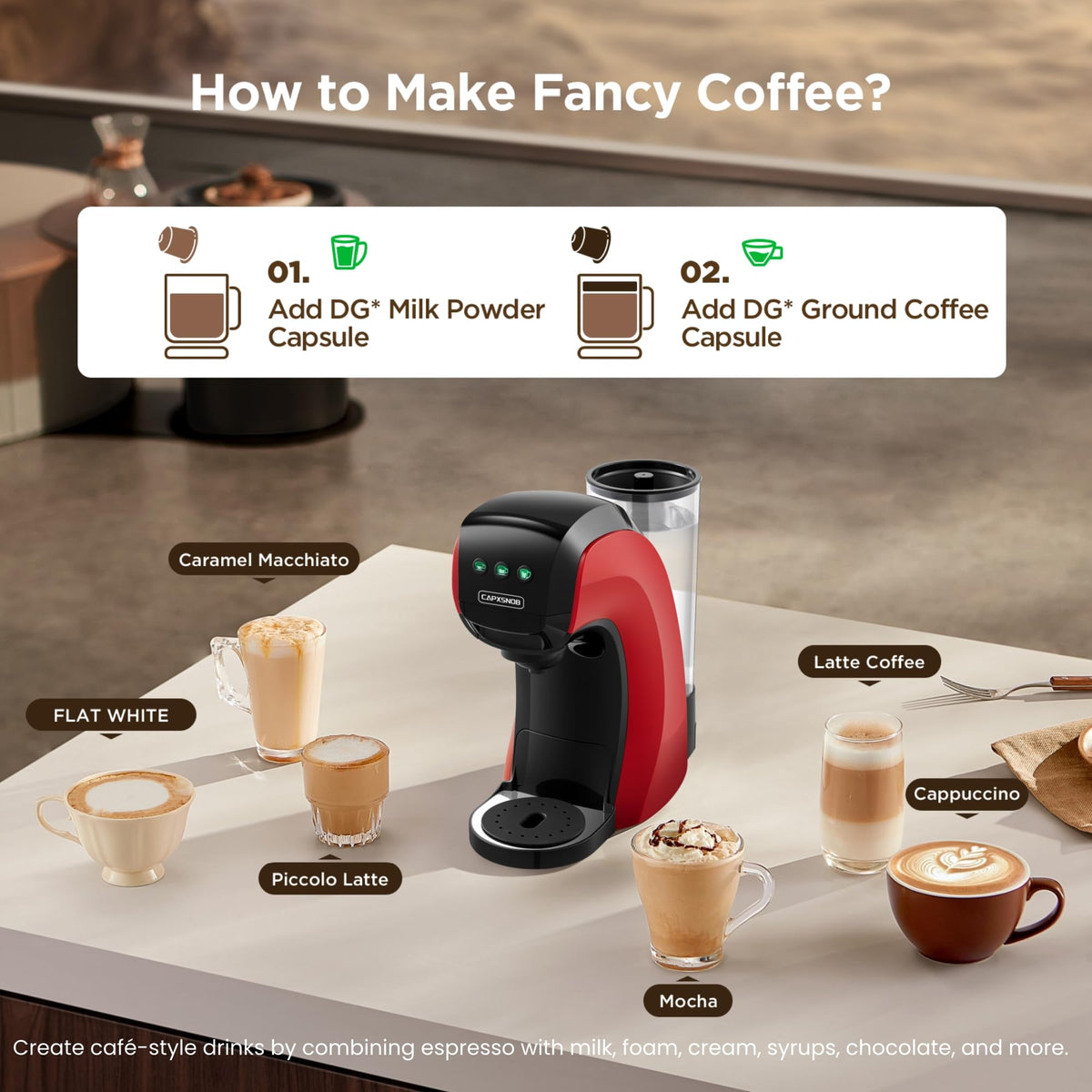 Warriors1 4-in-1 Coffee Maker & Espresso Machine for Pods & Grounds, 20Bar
