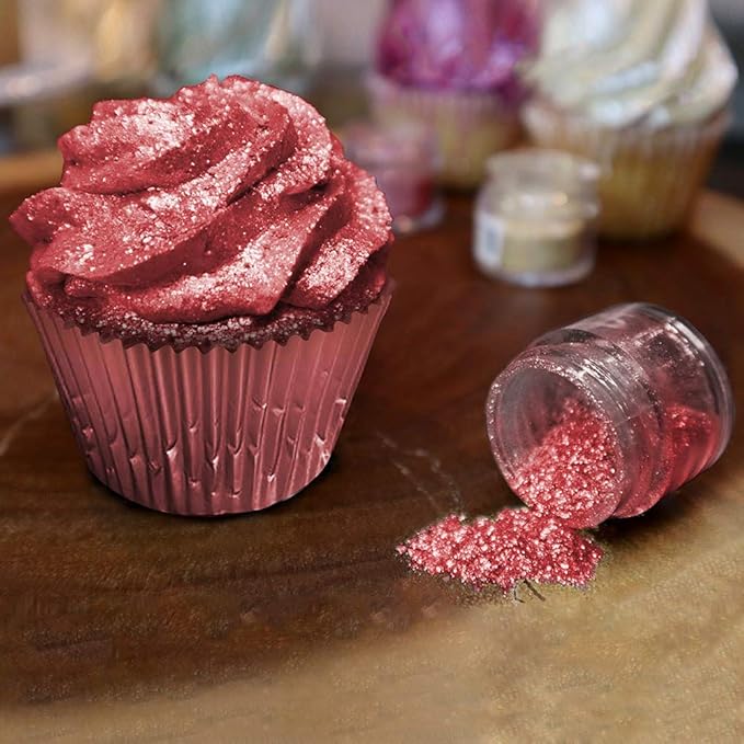 BAKELL Burgundy Red Edible Glitter, 45 Grams | TINKER DUST Edible Glitter | KOSHER Certified | 100% Edible Glitter | Cakes, Cupcakes, Cake Pops, Drinks, Dessert Vegan Glitter & Dusts (45g Shaker, Burgundy Red)