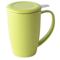 FORLIFE Curve Tall Tea Mug with Infuser and Lid 15 ounces, Lime