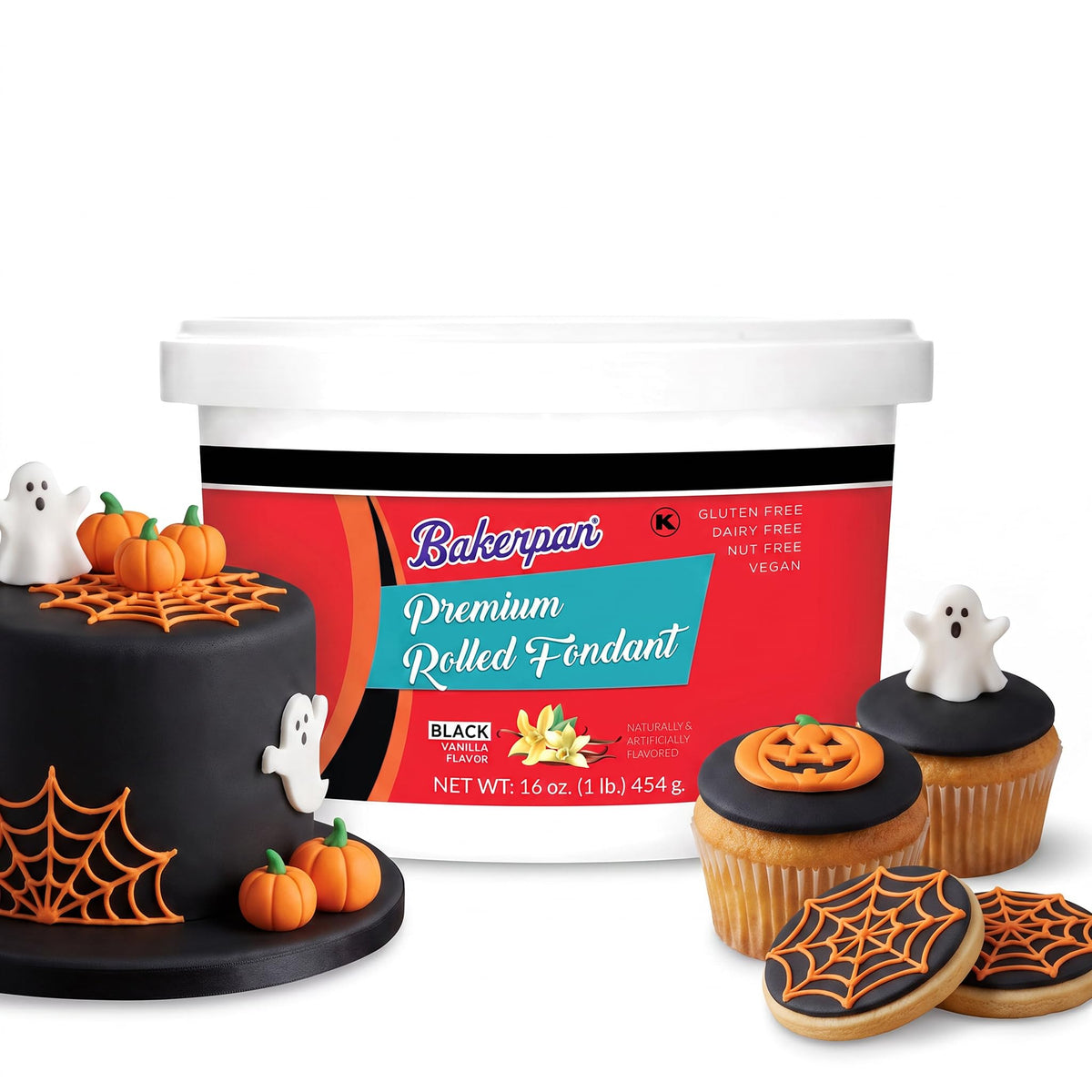 Bakerpan Premium Rolled Red Fondant For Cake Decorating - 2 Pounds