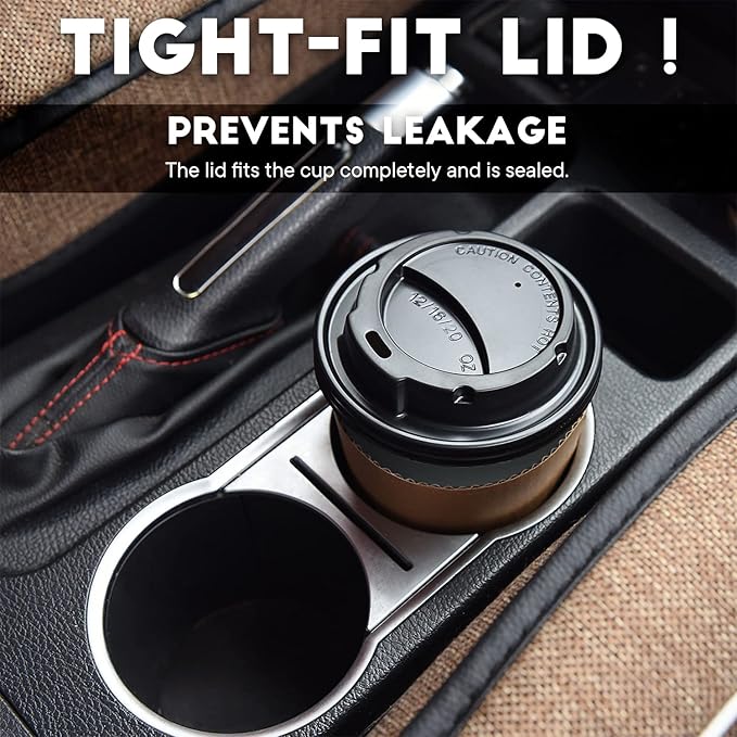 【100 Pack - 12 oz Disposable Coffee Cups To Go with Lids Sleeves and Straws 100% Biodegradable & Compostable Pla Eco Friendly Paper Coffee Cups for Tea Coffee Hot Chocolate