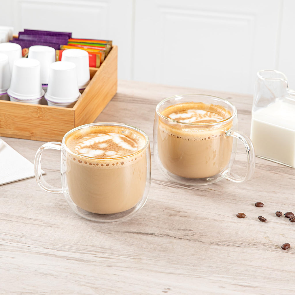 Restaurantware 17 oz Professional Glass Coffee Mug, 2 Pack