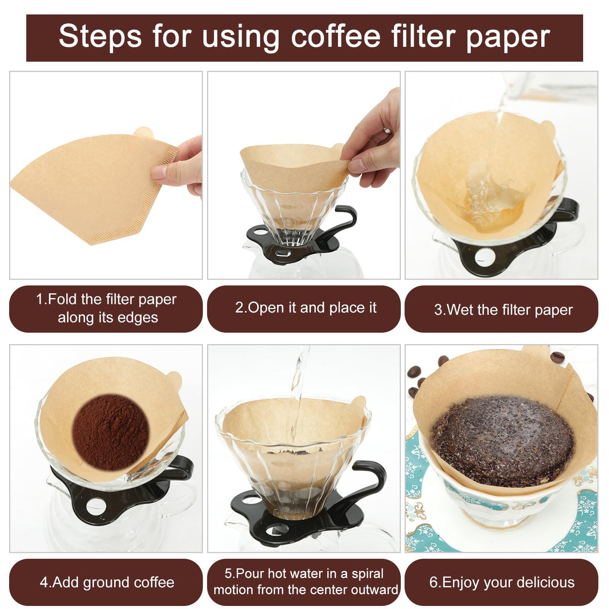 Coffee Filters 4 Cone Paper, 100 Count Unbleached-Disposable Pour Over Coffee Filter for Drip Coffee Maker, Coffee Paper Filters 8-12 Cup, Cone Coffee Filters 04