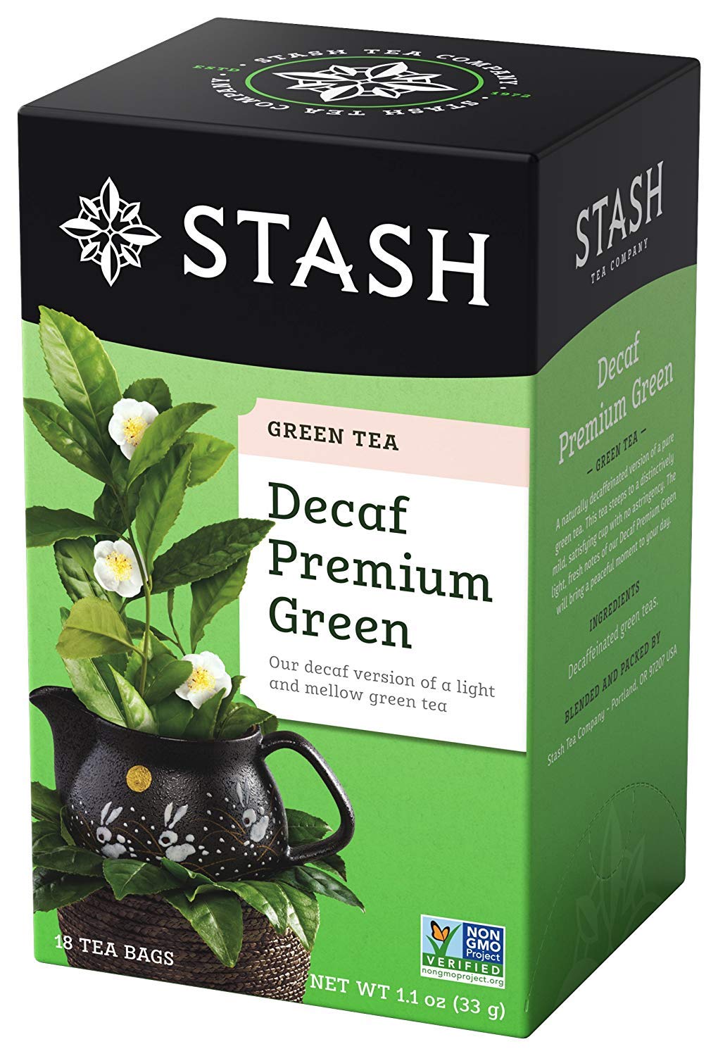 STASH Decaf Premium Green Tea, 108 Bags (6 Boxes of 18), Decaffeinated