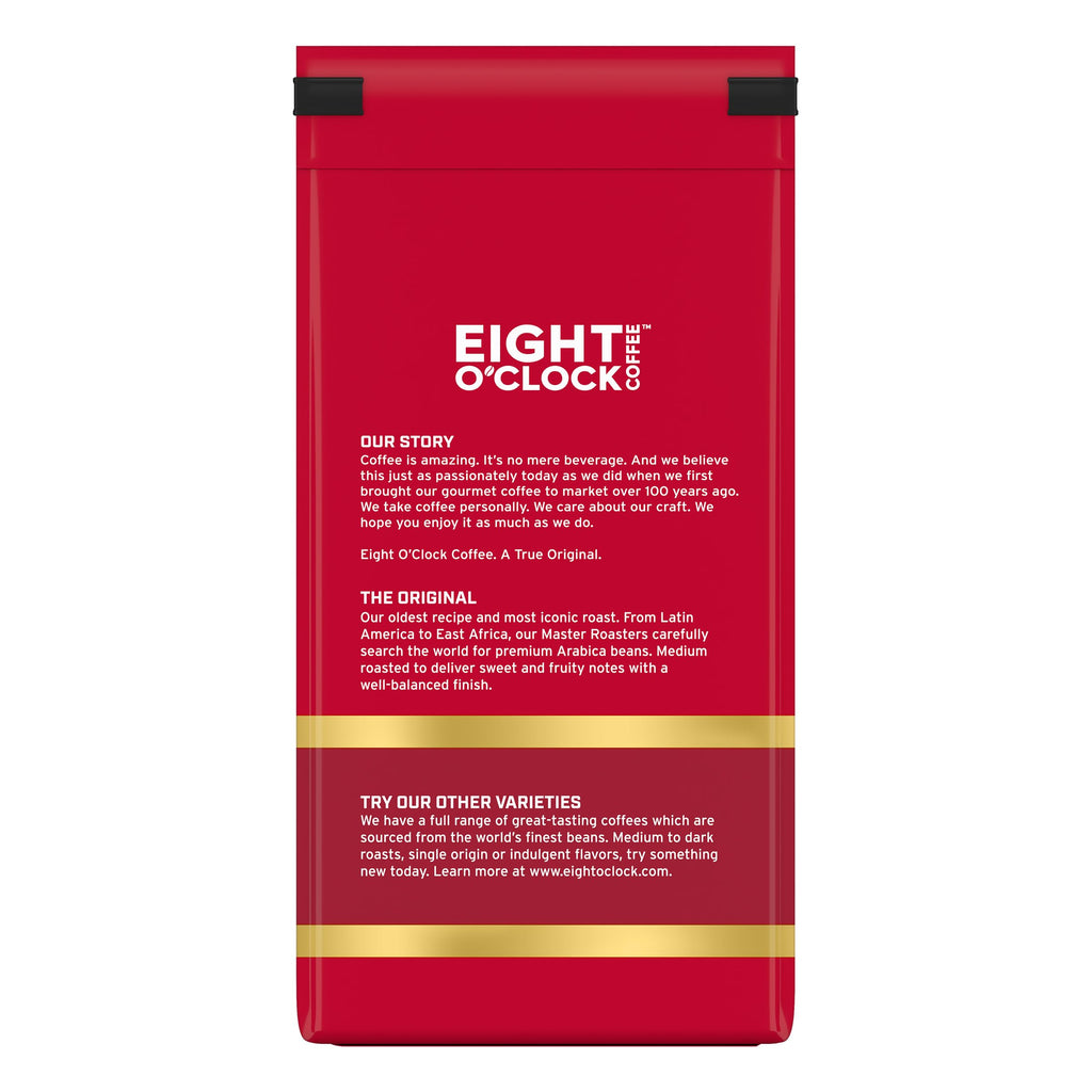 Eight O'Clock Coffee The Original, 12 Ounce (Pack of 6) Medium Roast Whole Bean Coffee, 100% Arabica, Sweet, Fruity, Balanced