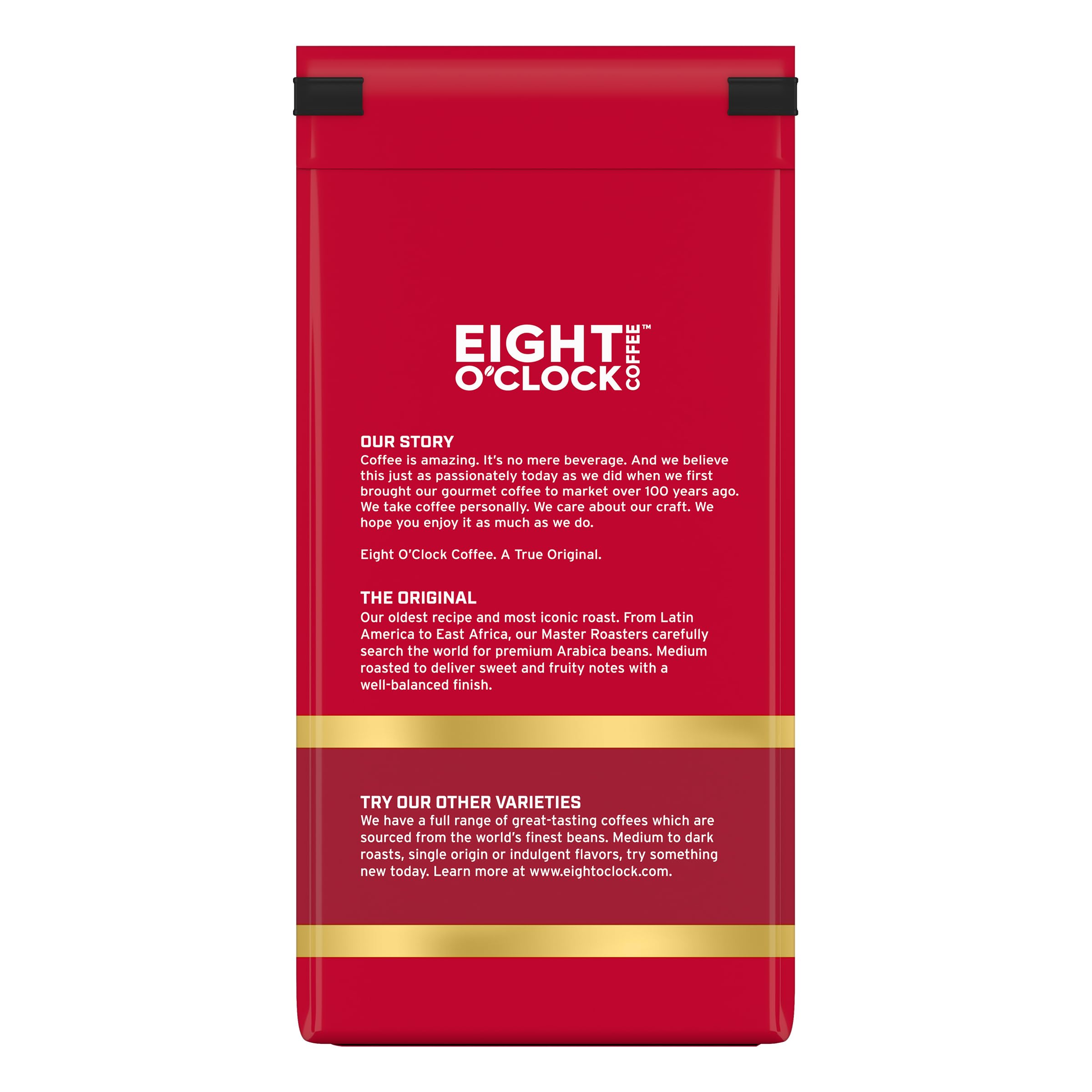 Eight O'Clock Coffee The Original, 12 Ounce (Pack of 6) Medium Roast Whole Bean Coffee, 100% Arabica, Sweet, Fruity, Balanced