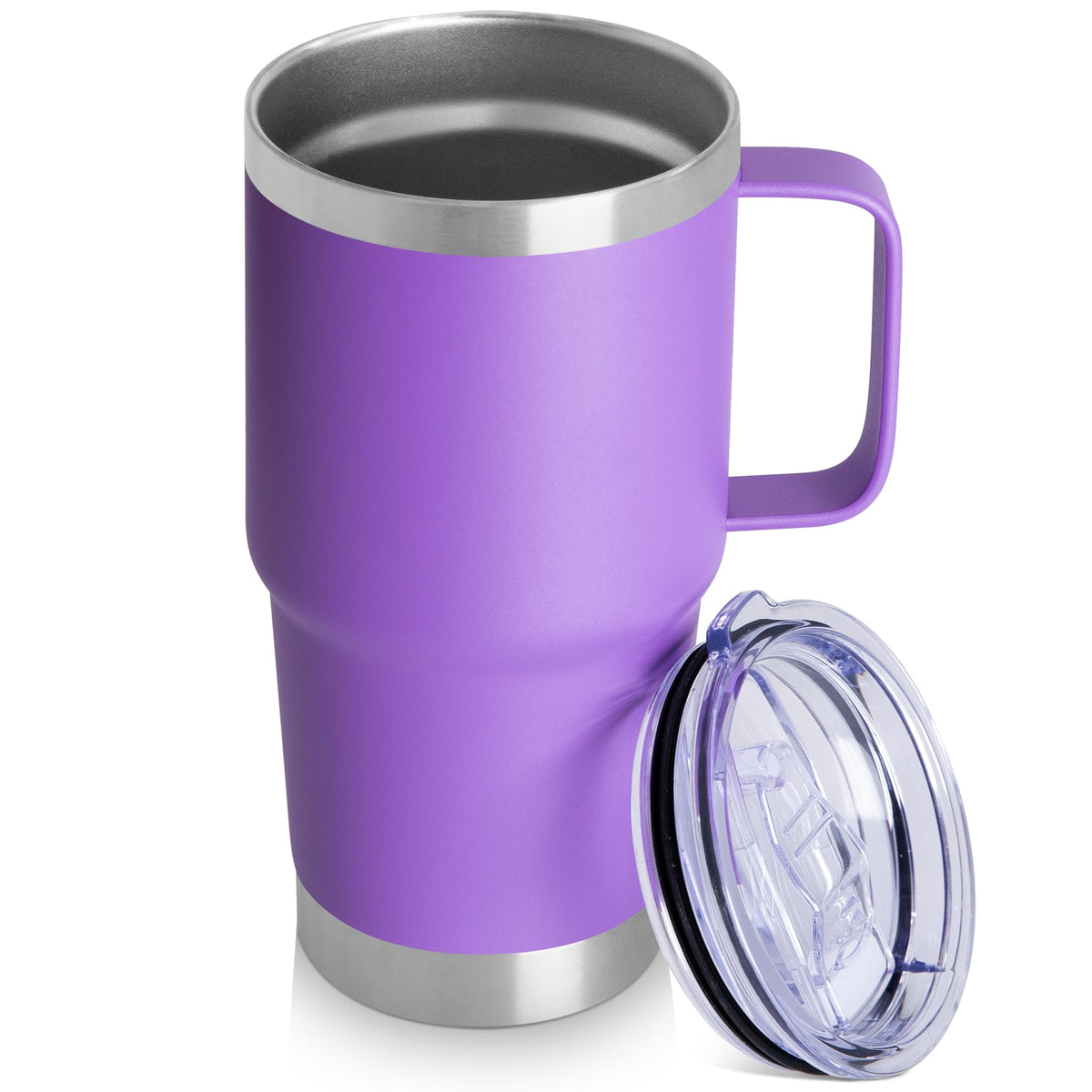20oz Tumbler with Lid, Stainless Steel Tumbler with Handle, Metal Insulated Travel Coffee Mug with Handle, Double Wall Vacuum Spill Proof Tumbler Cup, Amy Green 1 Pack