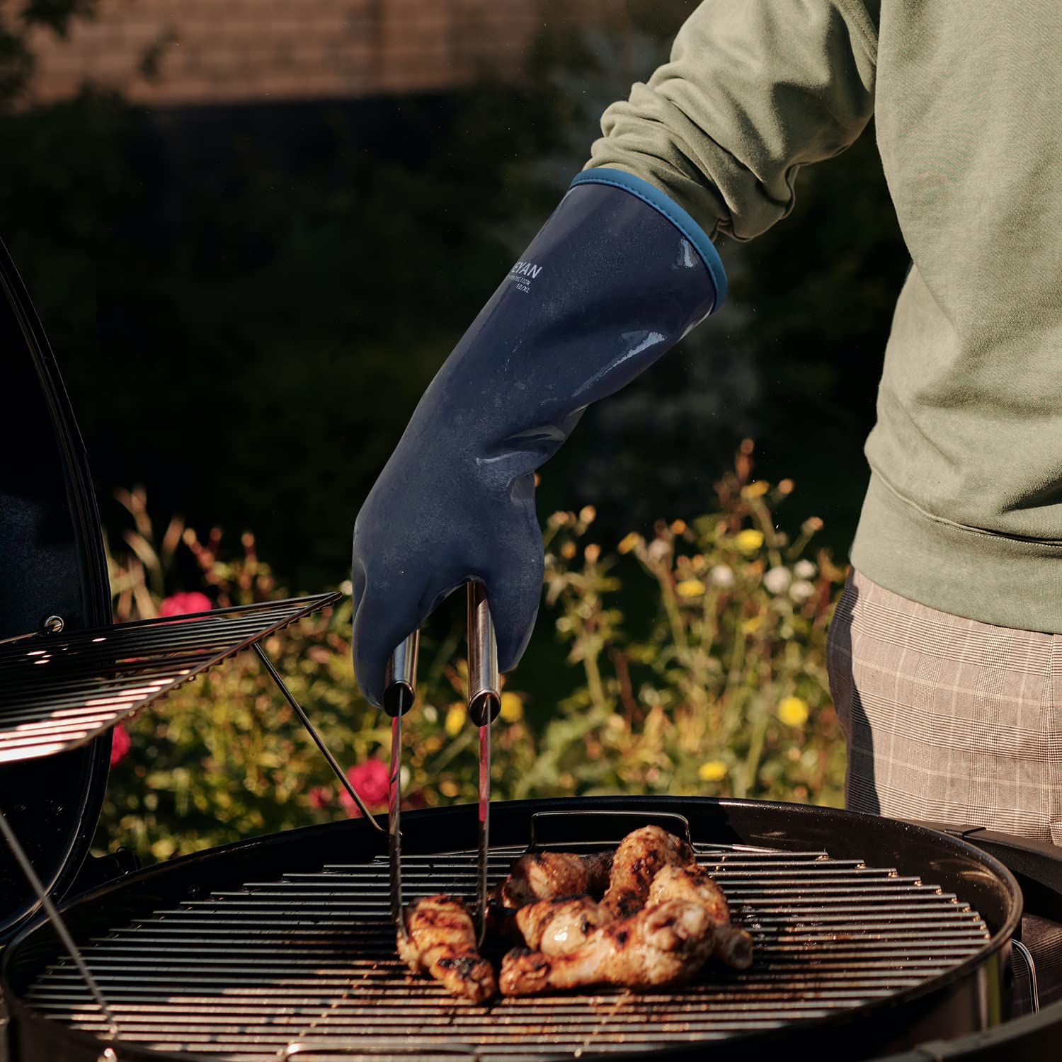 DEYAN Silicone BBQ Grill & Oven Gloves, 600°F Heat Resistant,10/XL