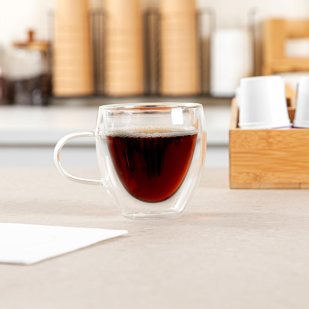 Restaurantware 5 oz Professional Glass Coffee Cup, 2 Pack