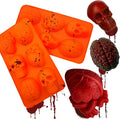 Halloween Silicone Molds & Gothic Chocolate Molds - 3D Skull, Heart, and Brain Halloween Baking Mold for DIY Cake, Chocolate, Jello, Ice Cube, Soap, Resin, and Candle Halloween Decorations