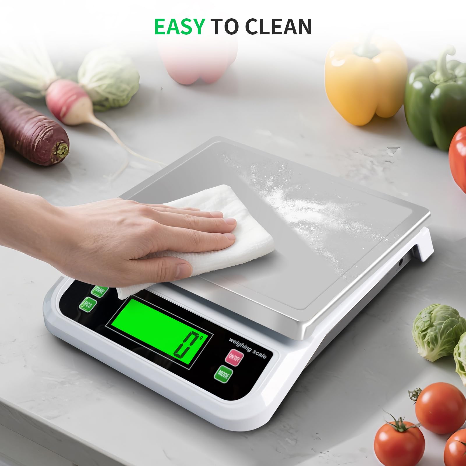 LNXDMWMS Large Digital Kitchen Scale 40kg/88lbs with Tare and PCS Funtion