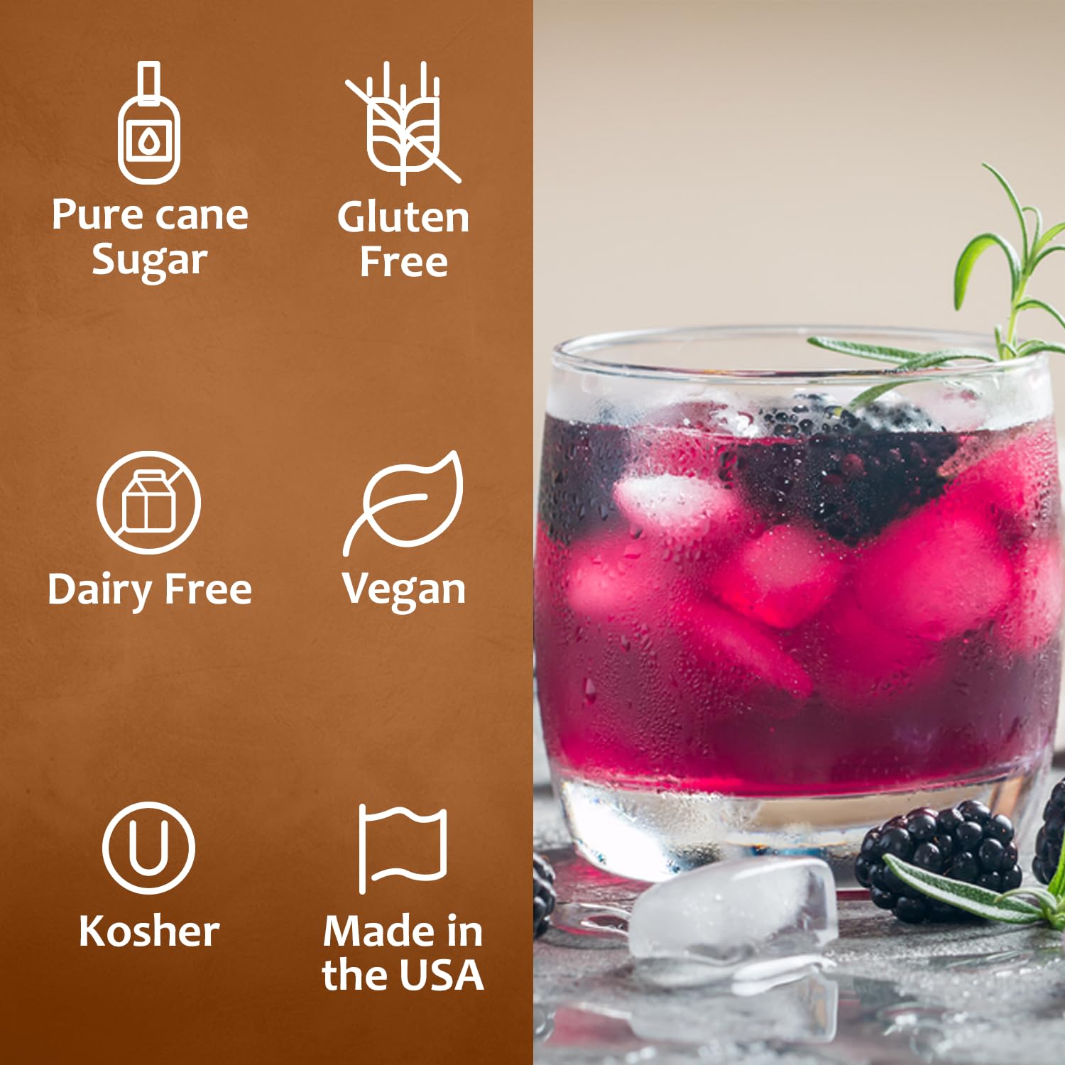 Syruvia Blackberry Syrup, Flavored Syrup for Drinks, Lemonades, Iced Teas, and Desserts – 25.4 fl oz