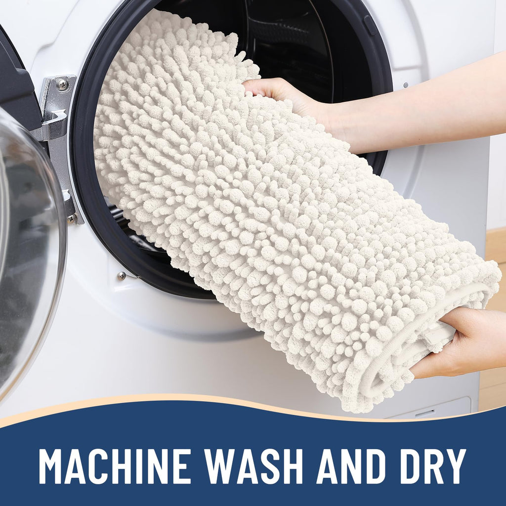 Arotive Bathroom Rugs Mat 34x21, Soft Absorbent Chenille Shaggy Bath Mat