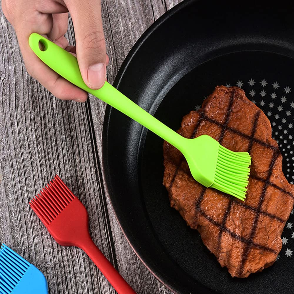 Silicone brush, Oil Brush for BBQ Kitchen Cooking Baking and Grilling (5 PCS,yellow)