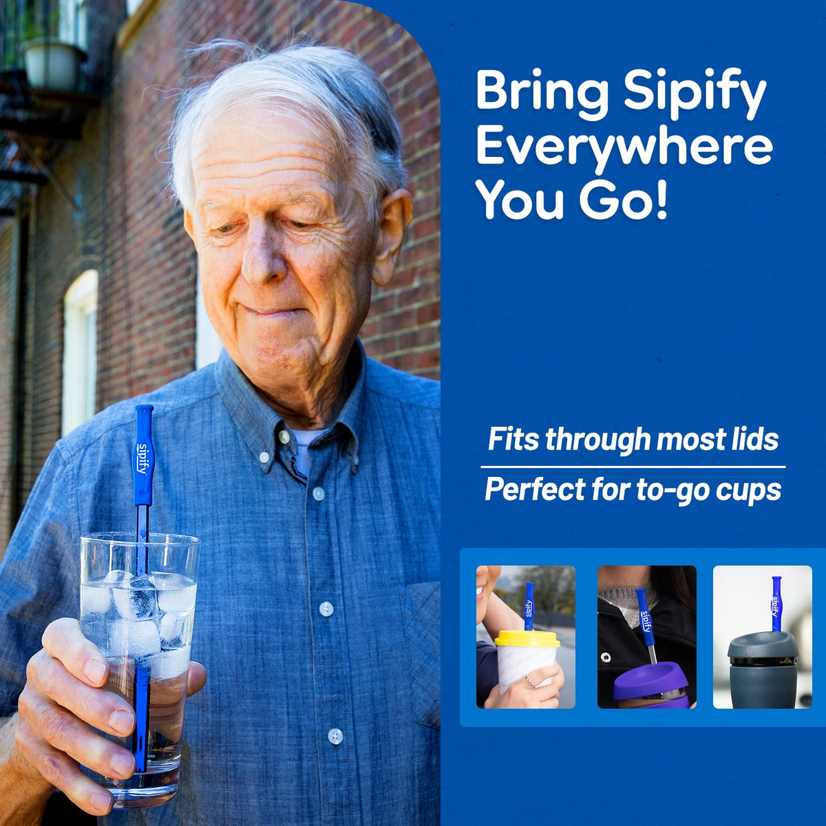 Sipify Flow-Limiting Dysphagia Straw for Safe Drinking | Aerating Straw for Elderly & Dysphagia Patients | Reusable Stainless Steel Straw with Soft Silicone Tip | Dishwasher Safe | 2 Pack