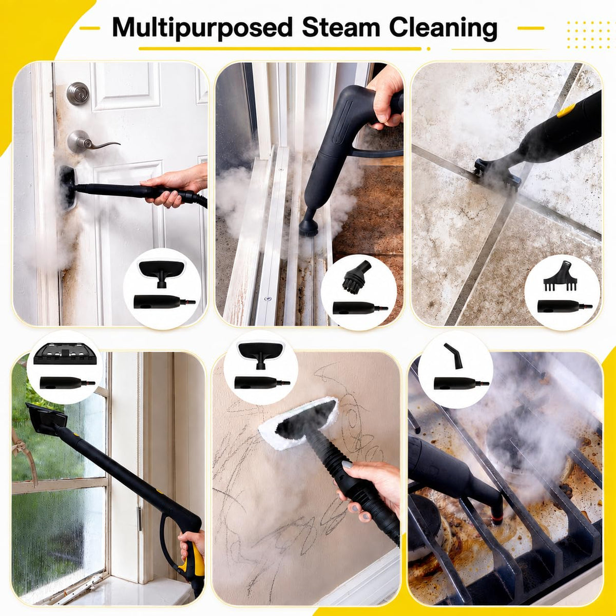 STEAMBOT® Heavy Duty Steam Cleaner for Home, 2L Tank Extended 20.3 ft Reach