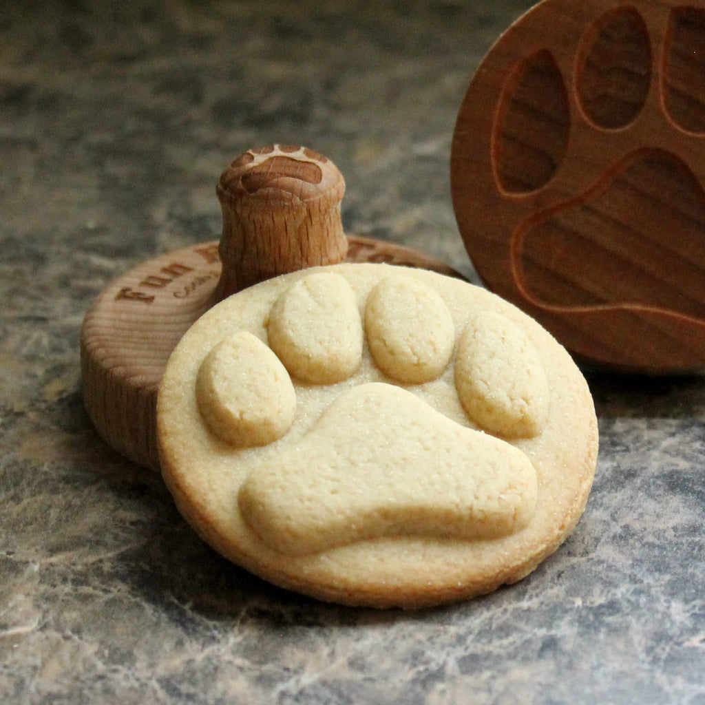 Fun Food Tools, Wood Cookie Stamp, 2.5 Inch (Dog Paw CS-035)