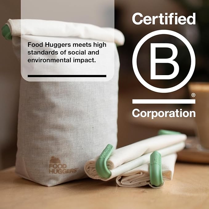 Food Huggers Sustainable Coffee Storage| Bulk Bean Bag | Eco-Friendly, Zero-Waste | BPA-Free, Dishwasher Safe Silicone | Ideal for Groceries, Food | Reusable, Large (1pc)