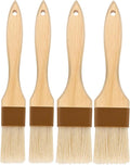 Basting Brush,Pastry Brush 1.5" & 1" - Natural Bristle Cooking Brush for Baking,Not Shed Food Grade Brush,Butter Brushes,Cooking Brush for Oil and Sauce,Kitchen Turkey Baster,Egg Wash Brush(4 Pc)