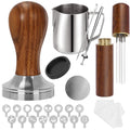 Gmnuiy 58.5mm,Espresso Accessories Kit, 24PCS Coffee Tamper Set ， Barista Kit, WDT Tool,stainlesss Frothing Pitcher, Stirrer, Tamper Mat, Latte Art Pen ， Coffee puck screen