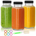 8 oz Glass Juice Bottles with Lids 3 Pack,Reusable Glass Drink Bottles