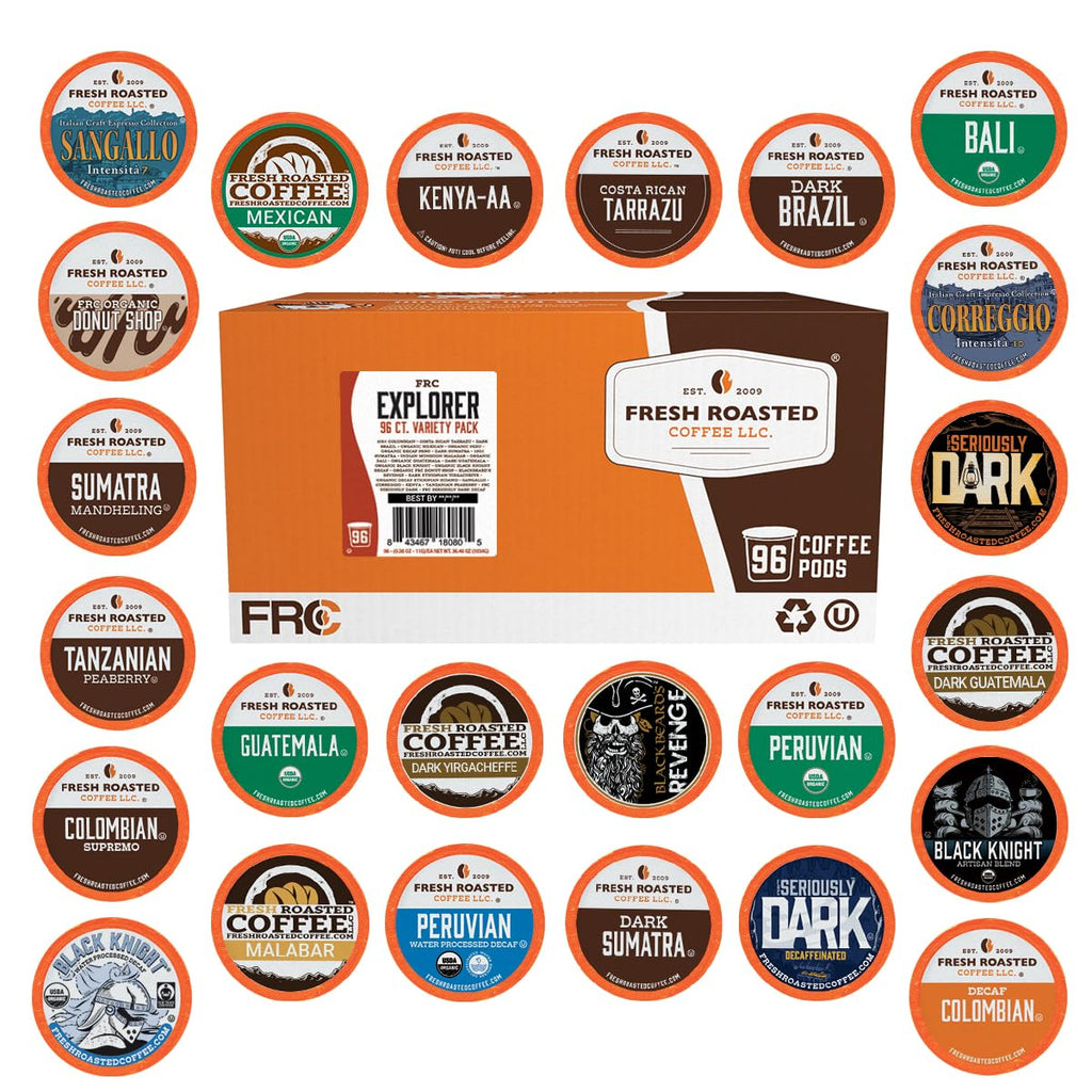 Fresh Roasted Coffee, Organic Bali Blue Moon K-Cup Pods for Keurig Brewers, Medium Roast, USDA Organic, Kosher, 24 Count (Pack of 3)