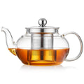 DOPUDO Small Glass Teapot with Infuser, 18 oz 530ml Borosilicate Tea Kettle
