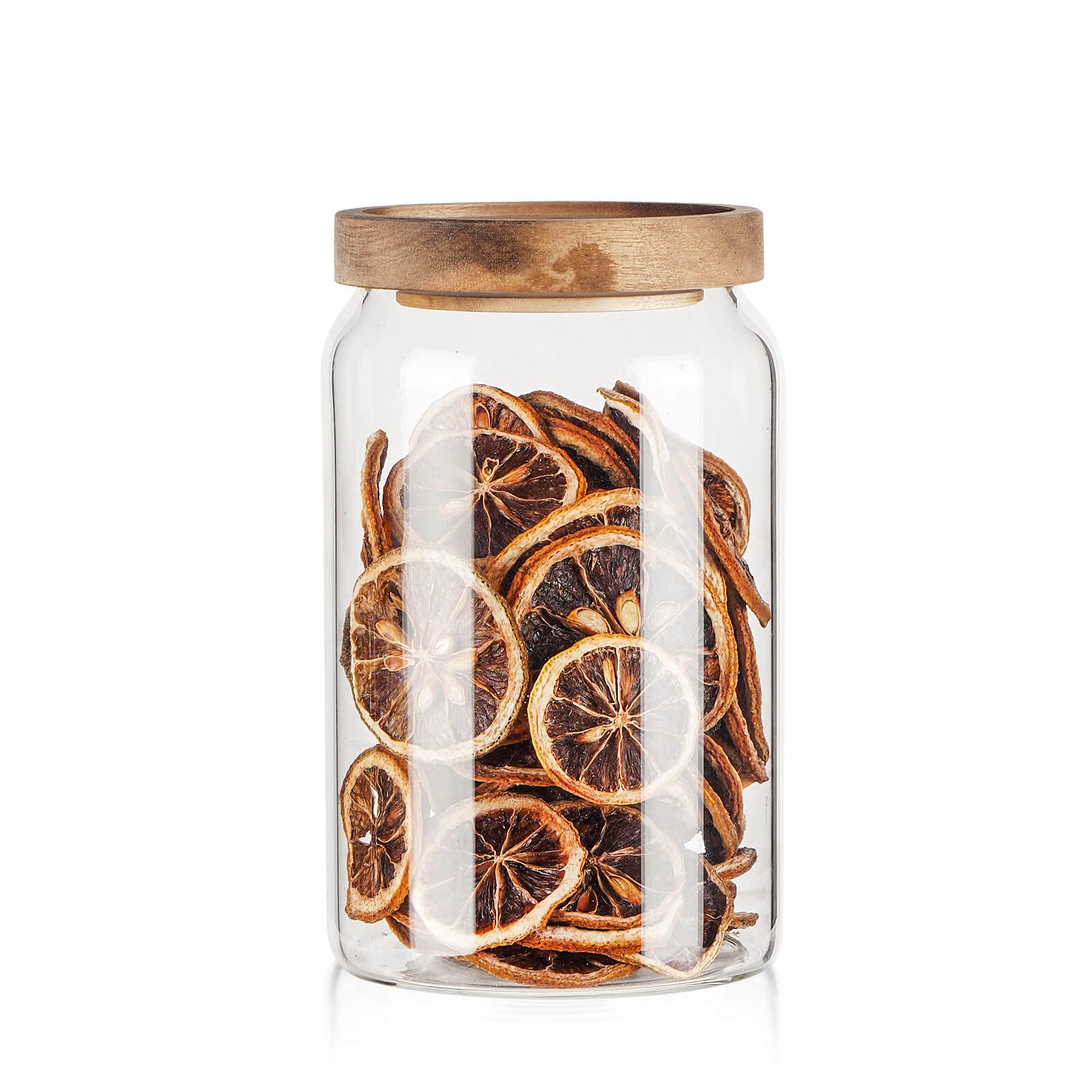 Labina Glass Storage Container Airtight Food Jars Kitchen Canister with Wood Lids, 33 Oz Wide Mouth Pantry Organization Glass Jar for Flour, Sugar, Cookie, Spagetti, Nuts and Candy