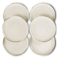 MORA Ceramic Helix Swirl Dinner Plates Set of 6, 10in Modern Spiral Porcelain Dish Dinnerware for Kitchen, Serving & Restaurants - Dishwasher, Microwave, Freezer, Oven Safe Dishware - Snowy White