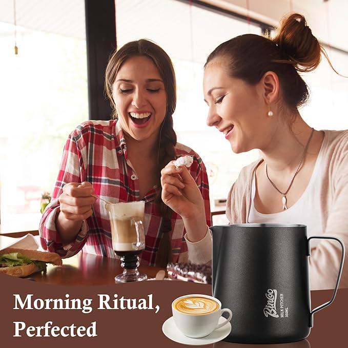 600ML Milk Frothing Pitcher - SUS304 Stainless Steel Latte Art Coffee Jug – Barista-Grade Milk Frother Cup with Precision Spout, Measurement Markings & Ergonomic Handle for Home & Café