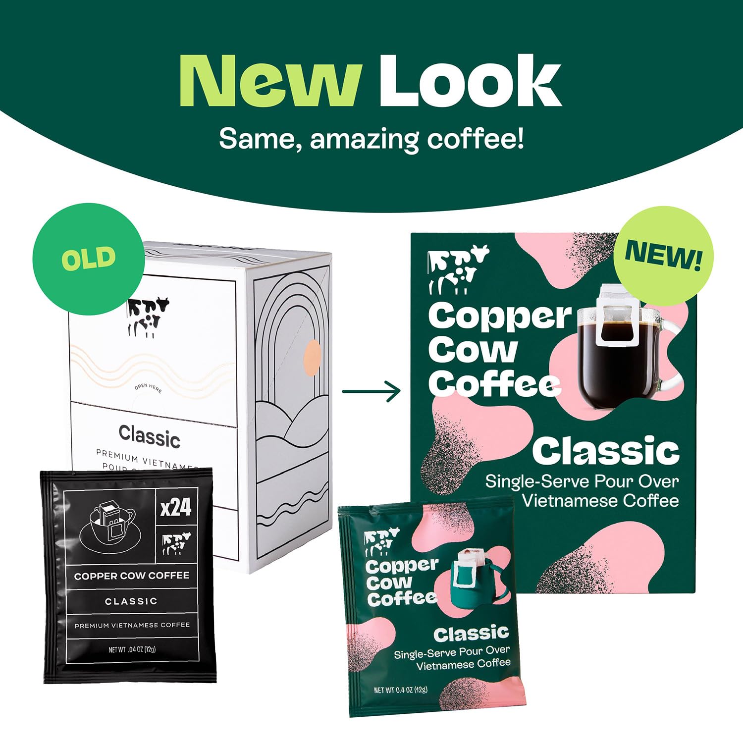 Copper Cow Coffee Vietnamese Pour Over Single Serve Dark Roast 25 Pack